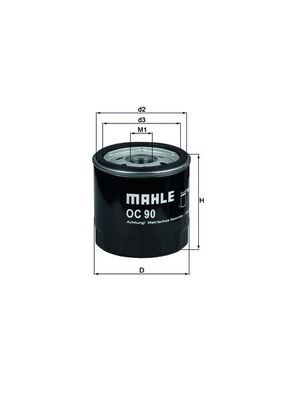 Olejový filtr - OC90OF MAHLE - 04502696, 0650401, 5009285