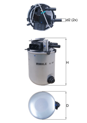Fuel Filter - KL909 MAHLE - 16400BB50A, 16400BB51A, 101325