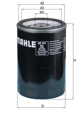 Ölfilter - OC571 MAHLE - 4803201, 92068246, F026407164