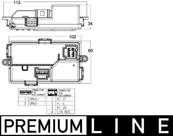 ABR68000P, Regler, Innenraumgebläse, MAHLE, 64119226780, 64119311938, 64119355981, 9226780, 9311938, 9355981, V20-79-0016