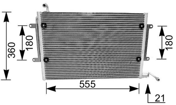 Condenser, air conditioning - AC172000S MAHLE - 1H0820413, 1H1820413, 1H1820413A