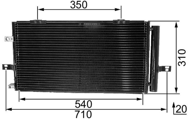 Condenser, air conditioning - AC230000S MAHLE - JRB000140, JRB100653, 02005078