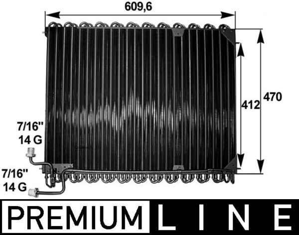Condenser, air conditioning - AC285000P MAHLE - 0005001254, A0005001254, 0806.2088