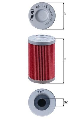Oil Filter - OX115 MAHLE - 2520754, 3625361000, 58038005000