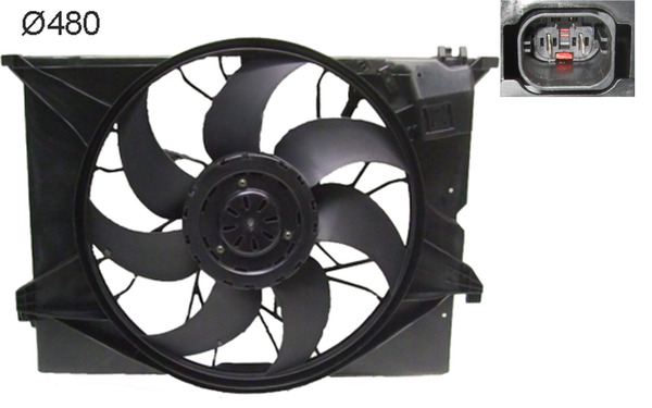 Fan, engine cooling - CFF486000S MAHLE - 2215000493, 2215000993, 2215001193