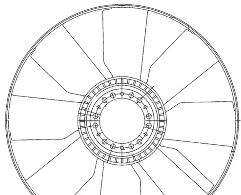 Fan Wheel, engine cooling - CFW76000P MAHLE - 9062050106, A9062050106, 01.19.208