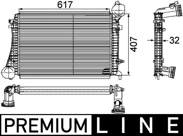 CI166000P, Chladič turba, Chladič turbodmychadla, MAHLE, 1K0145803F, 1K0145803H, 1K0145803Q, 047017N, 30199, 351319202000, 801M32, 818213, 96619, VW4268, 351319202002, 801M32A, VWA4268