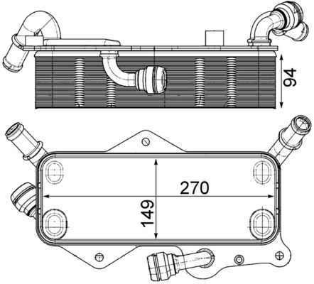 Oil Cooler, automatic transmission - CLC218000P MAHLE - 4G0317021AG, 4G0317021M, 03013727