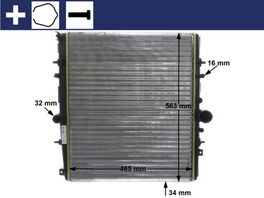 Radiator, engine cooling - CR1436000S MAHLE - 1330A5, 0103.3065, 160115N
