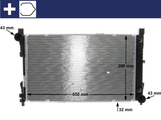 CR1478000S, Radiator, engine cooling, MAHLE, 2035000703, 2035002503, 2035003903, 2035004203, A2035000703, A2035002503, A2035003903, A2035004203, 120003N, 30002339, 53419, 732743, MS2286, MS2339, MSA2286