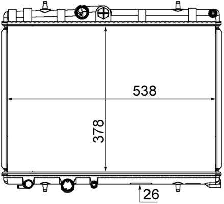 CR1863000S, Kühler, Motorkühlung, MAHLE, 1330.K2, 133341, 133392, 133393, 0108.3074, 103641, 160106N, 31-1455, 40002266, 50436, 60402266, 63608A, 734423, PE2266, 1083074, PEA2266