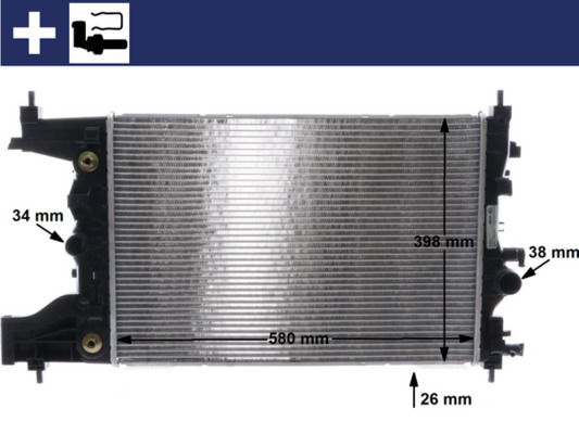 Radiator, engine cooling - CR2123000S MAHLE - 1300303, 13267657, 121155