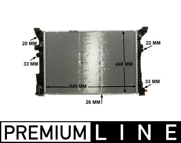 CR2170000P, Radiator, engine cooling, MAHLE, 2465001303, A2465001303, 30002653, 58470, 67187, 701158, DRM17097, ME328R002, MS2653, RA0171040