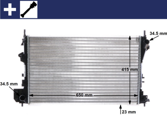Radiator, engine cooling - CR40000S MAHLE - 1300244, 24418338, 0107.3113