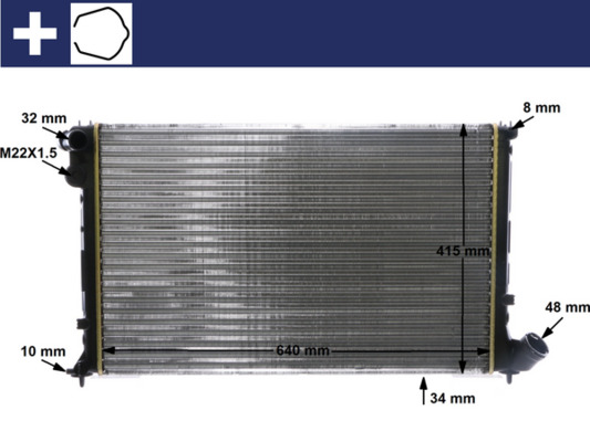 Chladič, chlazení motoru - CR594000S MAHLE - 00001301GE, 1301.FV, 1301GE