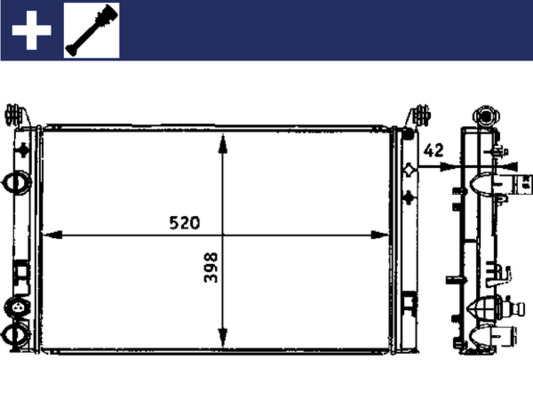 CR645000S, Kühler, Motorkühlung, MAHLE, 46827249, 51791957, 011M33, 080086N, 17002316, 350213006003, 58656, 61682, FIAT5378A, FT2316, R12291, 350213196400, FTA2316