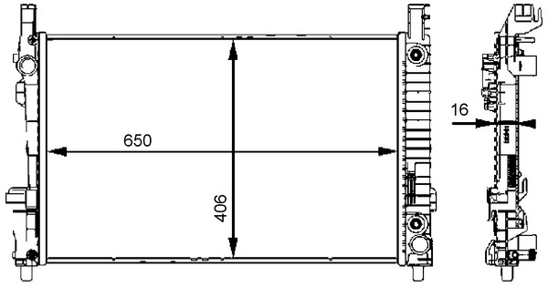 Radiator, engine cooling - CR661000S MAHLE - 1695000003, 1695000703, 1695001803
