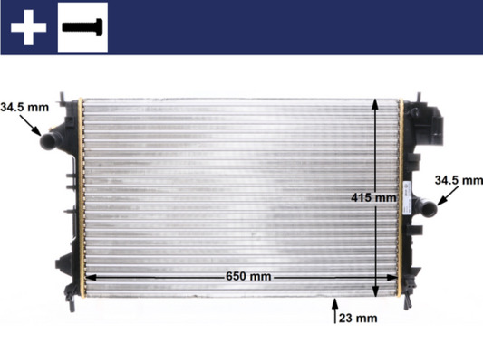 Radiator, engine cooling - CR8000S MAHLE - 1300284, 24418340, 51773281