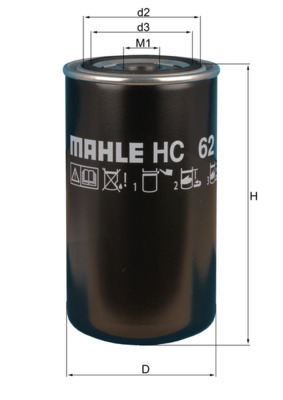 Hydraulický filtr, automatická převodovka - HC62 MAHLE - 0009830615, 1211122522600, 1314200