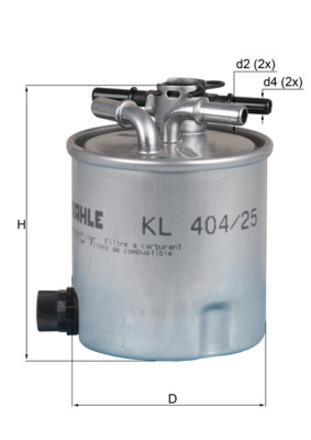 Palivový filtr - KL404/25 MAHLE - 7701064241, 7701066680, 8200510750