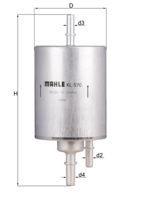Fuel Filter - KL570 MAHLE - 4F0201511B, 4F0201511D, 0738028