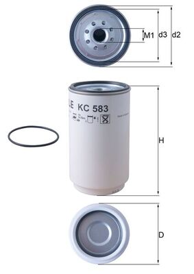 Palivový filtr - KC583D MAHLE - 20782330, 207823300, 21005832