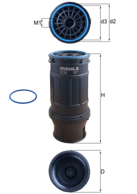 Fuel Filter - KC629D MAHLE - 0112142450, 01442310, 0501105010