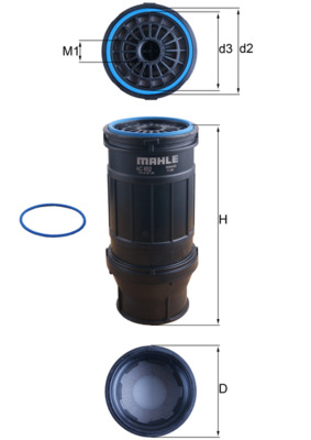 Palivový filtr - KC652D MAHLE - 0112142450, 01442310, 0501105010