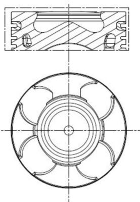 021PI00115002, Piston with rings and pin, MAHLE