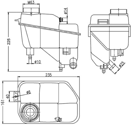 Expansion Tank, coolant - CRT202000S MAHLE - 2115000049, A2115000049, 0142230000
