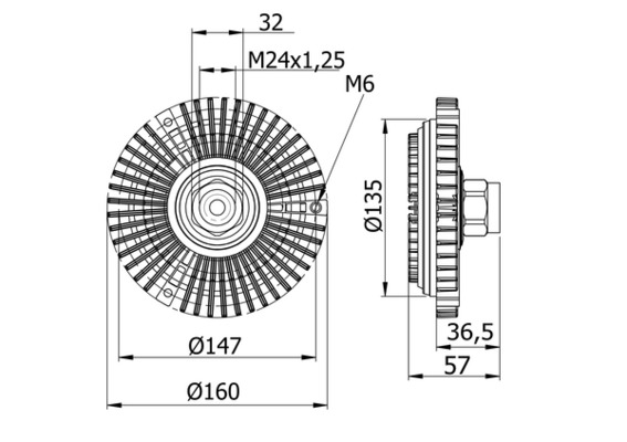Clutch, radiator fan - CFC58000S MAHLE - 1709499, 1719046, 1719269