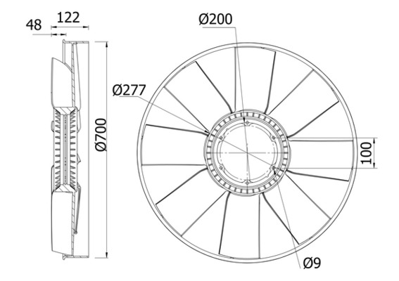 Fan Wheel, engine cooling - CFW31000S MAHLE - 0000099450016, 0002974901, 0032052606