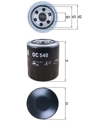 Olejový filtr - OC540 MAHLE - 0K55114302, 0VS0114302, 2630042020