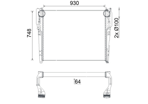 CI622000S, Ladeluftkühler, MAHLE, 9605000002, A9605000002, 137002N, 4.66330, 97081, DAME009TT, ME4350