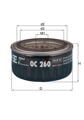 Olejový filtr - OC260 MAHLE - 0451103234, 2058, FLF516