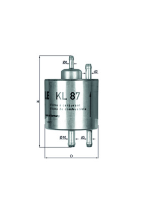 Palivový filtr - KL87 MAHLE - 0024773801, 0024773901, 0024776501