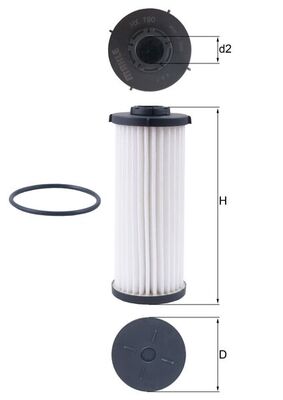Hydraulic Filter, automatic transmission - HX190D MAHLE - 0GC325183, 0GC325183A, N91084501