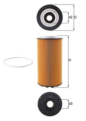 Oil Filter - OX1293D MAHLE - 2047411, 2151728, 2234788