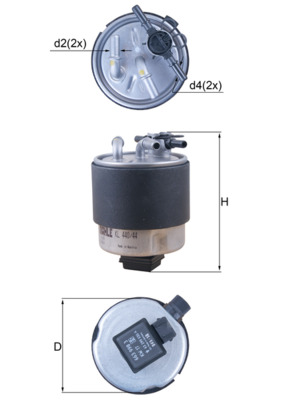 Fuel Filter - KL440/44 MAHLE - 16400JD50C, 16400JD52C, 16400JD52E