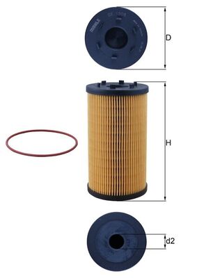 Oil Filter - OX1306D MAHLE - 21687472, 21913340, 21913334