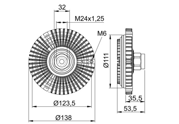 Clutch, radiator fan - CFC64000S MAHLE - 1310520, 1706619, 1719266