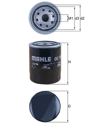 Oil Filter - OC105 MAHLE - 074115561, 1318162, 075115561