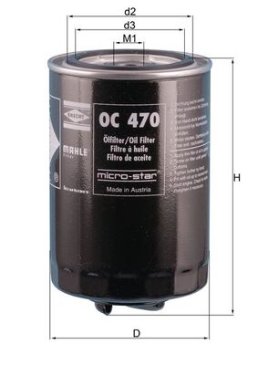 Olejový filtr - OC470 MAHLE - 068115561F, 0718065, 2316403