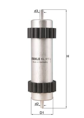 Palivový filtr - KL915 MAHLE - 4G0127400C, 8T0127401A, 8W0127399A