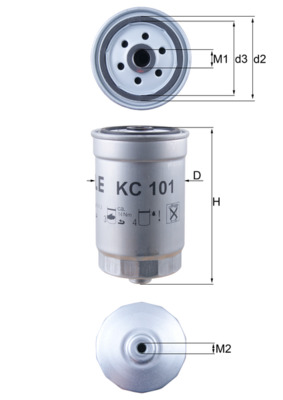Kraftstofffilter - KC101 MAHLE - 3192226910, 3192226910AR, 319222BA00