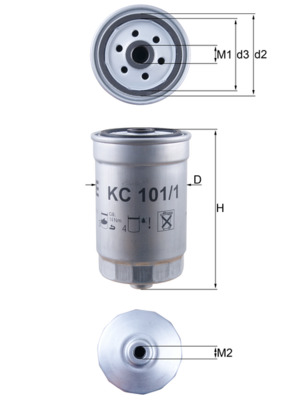 Palivový filtr - KC101/1 MAHLE - 319112G501, 319222B900, 319222B900AR
