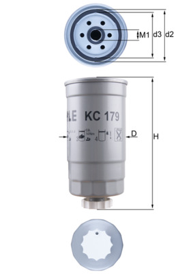 Palivový filtr - KC179 MAHLE - 313003E000, 46807036, 313003E200