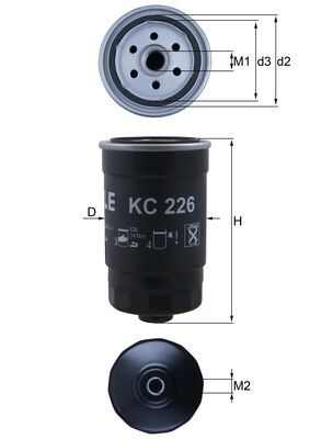 Kraftstofffilter - KC226 MAHLE - 319111H900, 319112J000, 319222E900