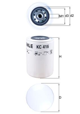 Kraftstofffilter - KC416 MAHLE - 0504112123, 3038101, 7424993618