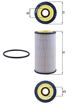 Olejový filtr - OX1311D MAHLE - 059198405D, ALO-8799, ELH4520